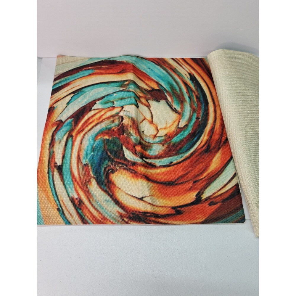 Set of 2 Pillow Covers 15" x 15" Colorful Swirls . Zip closure.